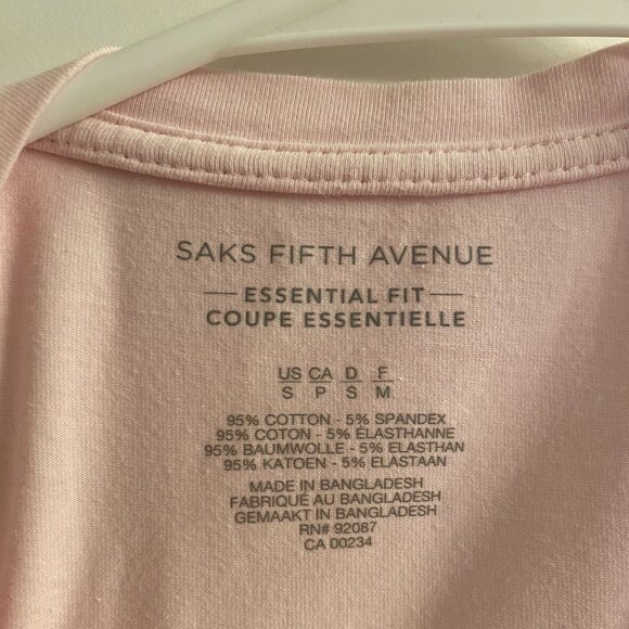 Saks Fifth Avenue Light Pink T-Shirt - Picture 3 of 3